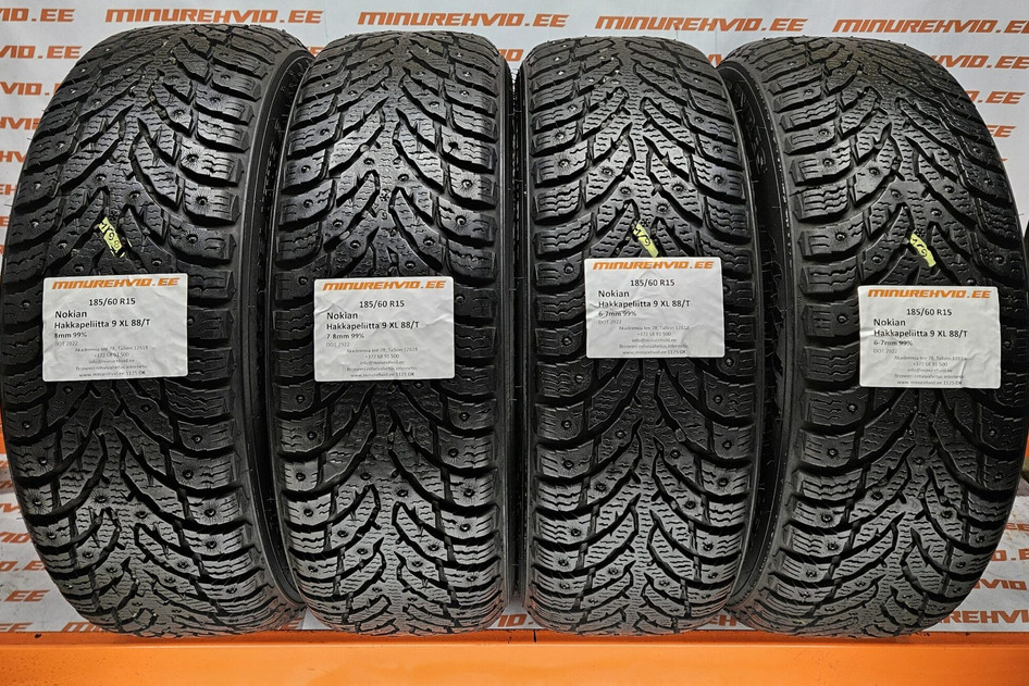 Used studded tire 185/60R15 Nokian Hakkapeliitta 9 XL 88/T