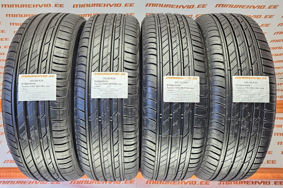 Used summer tire 195/60R16 Bridgestone Turanza T001 98/H like new 2025