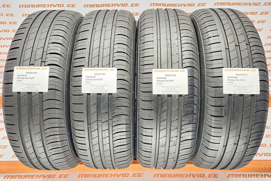 Used summer tire 195/65R15 Hankook Kinergy Eco 91/V 1523