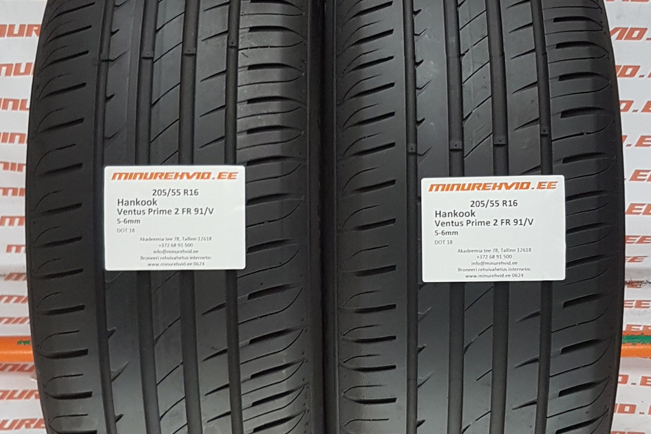 Подержанный летняя шина 205/55R16 Hankook Ventus Prime 2 FR 91/V