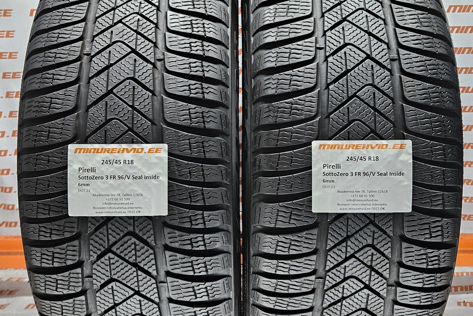 Used studless winter tire 245/45R18 Pirelli SottoZero 3 FR 96/V Seal Inside 2122
