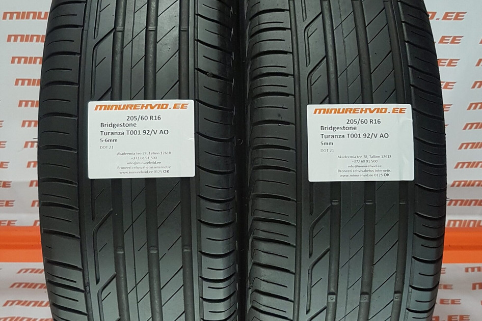 Kasutatud suverehv 205/60R16 Bridgestone Turanza T001 92/V AO
