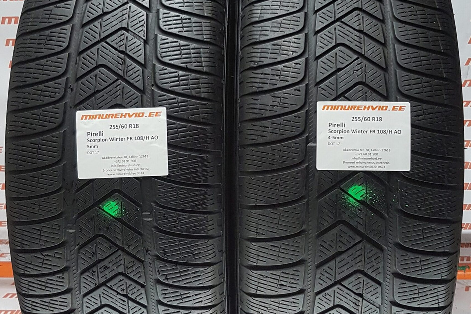 Used studless winter tire 255/60R18 Pirelli Scorpion Winter FR 108/H AO