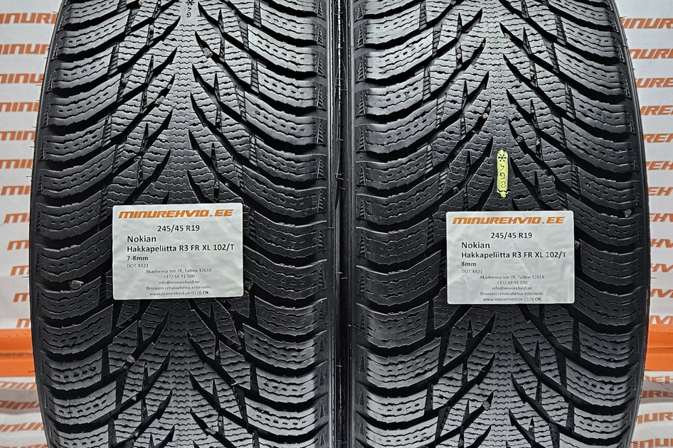 Kasutatud lamellrehv 245/45R19 Nokian Hakkapeliitta R3 FR XL 102/T