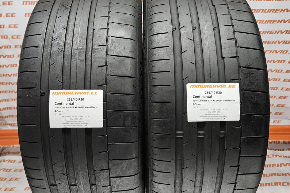 Used summer tire 255/40R20 Continental SportContact 6 FR XL 101/Y ContiSilent