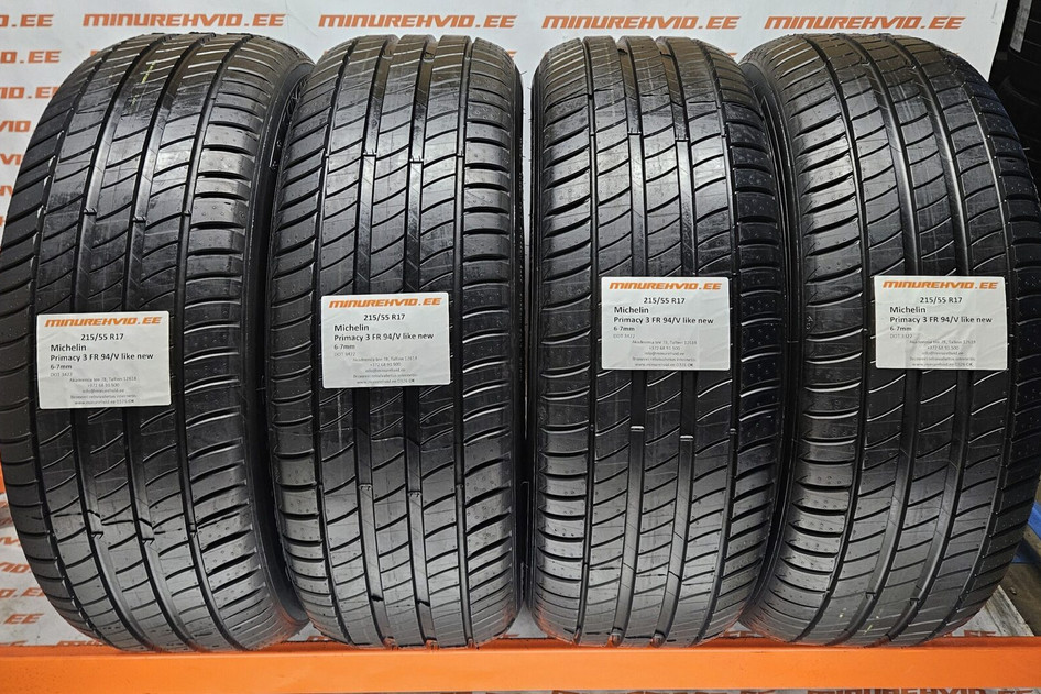Used summer tire 215/55R17 Michelin Primacy 3 FR 94/V like new 3x3422 1x3322