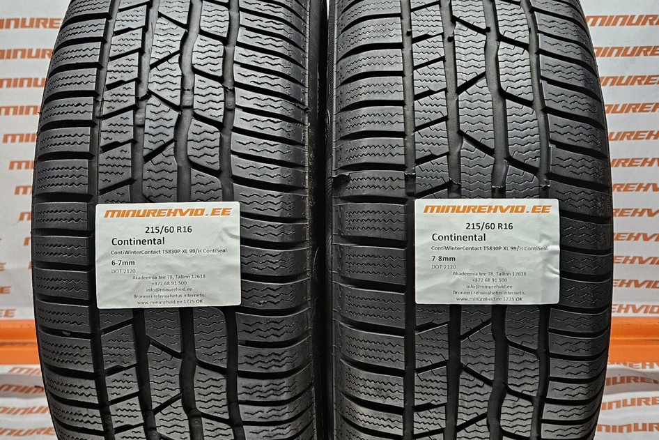 Used studless winter tire 215/60R16 Continental ContiWinterContact TS830P XL 99/H ContiSeal