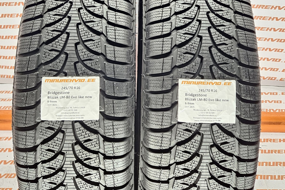 Used studless winter tire 245/70R16 Bridgestone Blizzak LM-80 Evo like new / 2