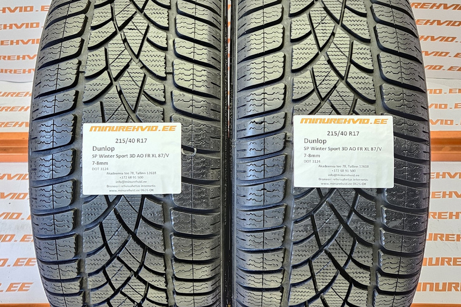Подержанный нешипованная шина 215/40R17 Dunlop SP Winter Sport 3D AO FR XL 87/V
