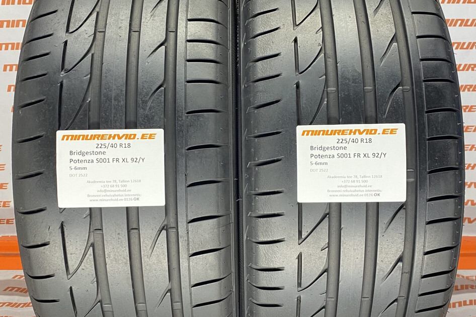 Used summer tire 225/40R18 Bridgestone Potenza S001 FR XL 92/Y 4123 + 2522