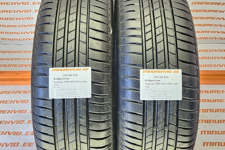 Used summer tire 205/60R16 Bridgestone Turanza T005 92/H like new