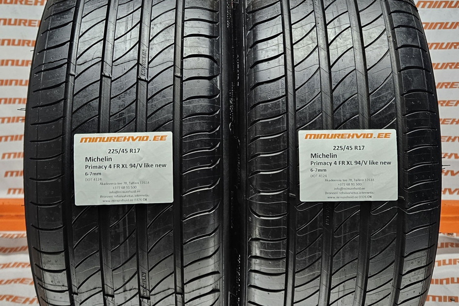 Naudota summer tire 225/45R17 Michelin Primacy 4 FR XL 94/V like new