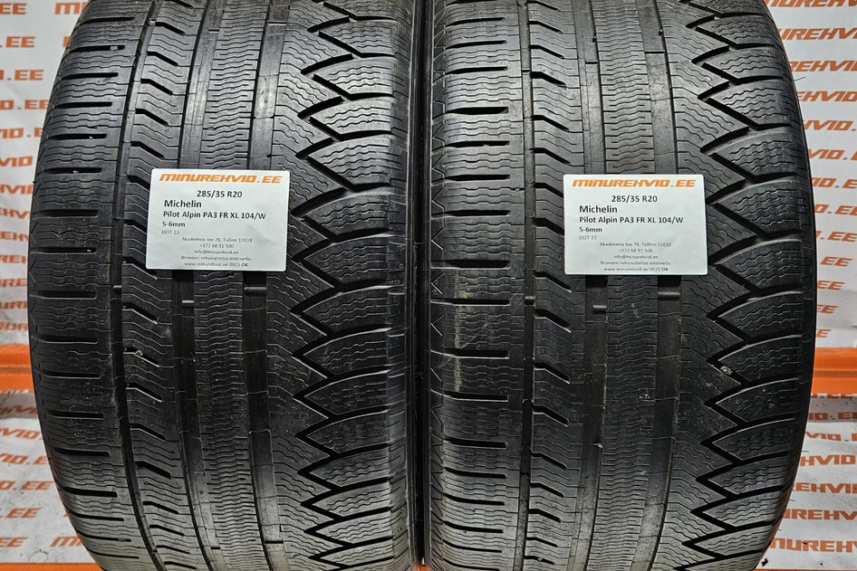 Used studless winter tire 285/35R20 Michelin Pilot Alpin PA3 FR XL 104/W