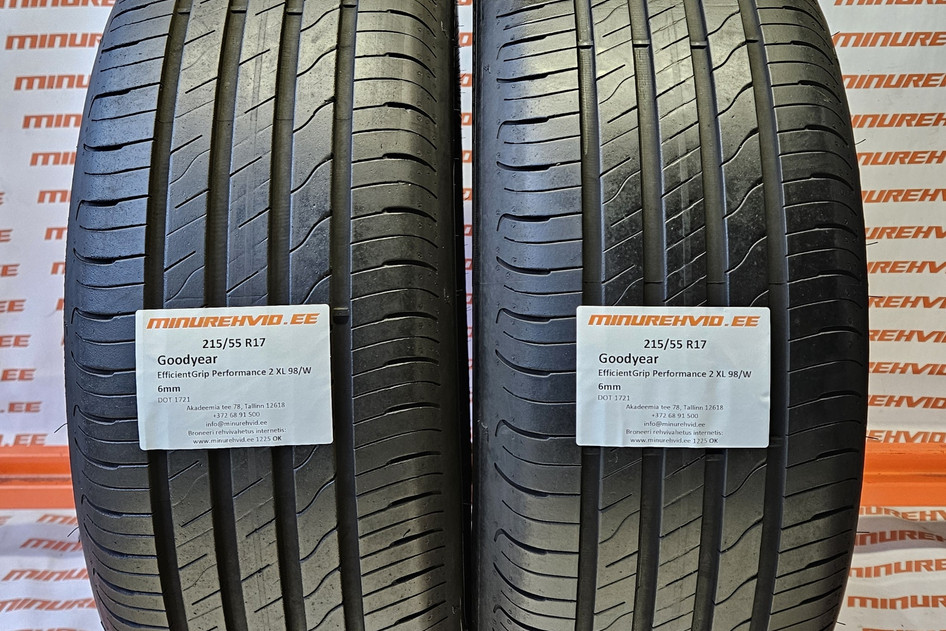Used summer tire 215/55R17 GoodYear EfficientGrip Performance 2 XL 98/W