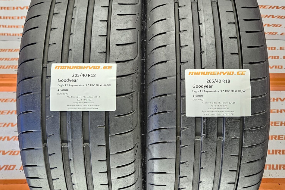 Kasutatud suverehv 205/40R18 GoodYear Eagle F1 Asymmetric 3 * RSC FR XL 86/W