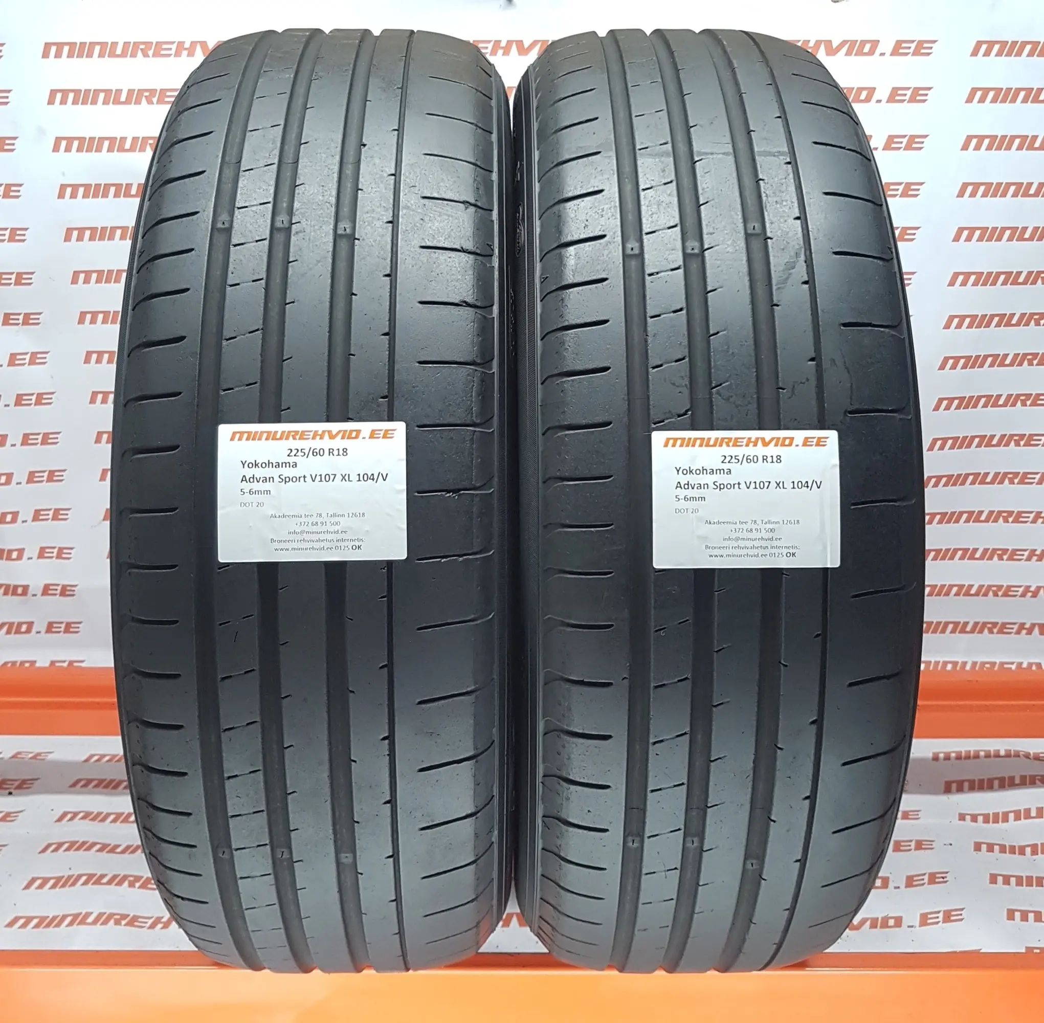 Used summer tire 225/60R18 Yokohama Advan Sport V107 XL 104/V