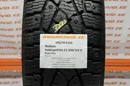 Подержанный шипованная шина 195/70R15 Nokian Hakkapeliitta C3 104/102 R