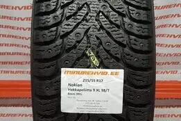 Подержанный шипованная шина 215/55R17 Nokian Hakkapeliitta 9 XL 98/T.