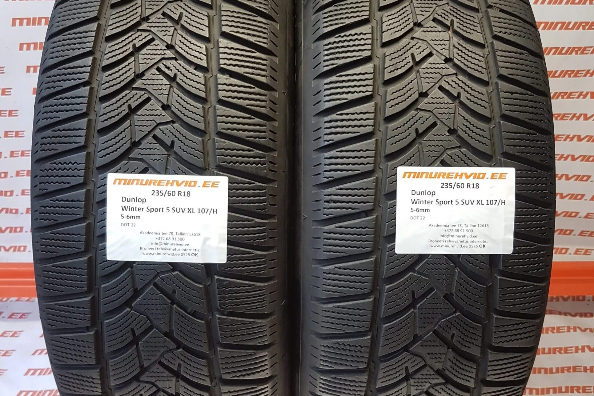 Подержанный нешипованная шина 235/60R18 Dunlop Winter Sport 5 SUV XL 107/H