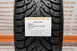 Подержанный шипованная шина 205/55R16 Nokian Hakkapeliitta 9 XL 94/T.