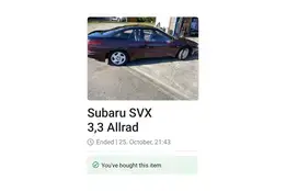 Subaru SVX, 1993, 3.3, 167 kW, bensiin, automaat, nelikvedu