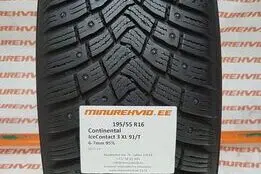 Подержанный шипованная шина 195/55R16 Continental IceContact 3 XL 91/T