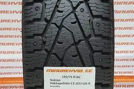 Подержанный шипованная шина 195/75R16 Nokian Hakkapeliitta C3 107/105 R
