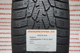 Подержанный шипованная шина 205/55R16 Nokian Hakkapeliitta 7 FR XL 94/T.