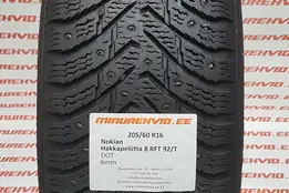 Подержанный шипованная шина 205/60R16 Nokian Hakkapeliitta 8 92/T/ FRT