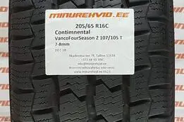 Kasutatud lamellrehv 205/65R16 Continental VancoFourSeason 2 107/105 T.