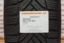 Kasutatud lamellrehv 215/55R17 Michelin Alpin 6 XL 98/V