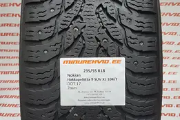 Подержанный шипованная шина 235/55R18 Nokian Hakkapeliitta 9 SUV XL 104/T