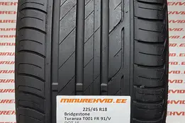 Used summer tire 225/45R18 Bridgestone Turanza T001 FR 91/V