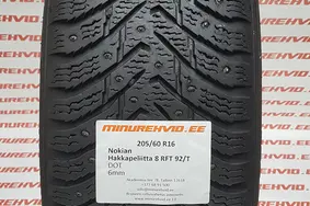 Used studded tire 205/60R16 Nokian Hakkapeliitta 8 92/T/ FRT