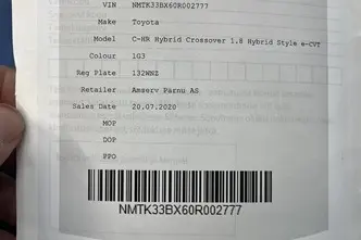 Toyota C-HR, 1.8, 72 kW, hybrid, automatic, front-wheel drive