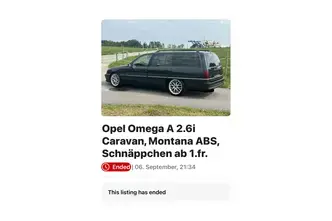 Opel Omega, 2.6, bensiin, automaat, tagavedu