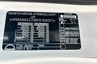 MAN TGX28.540, 12.4, 397 kW, diisel, automaat, tagavedu