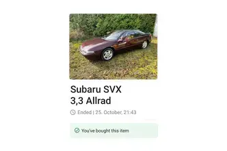 Subaru SVX, 3.3, 167 kW, bensiin, automaat, nelikvedu