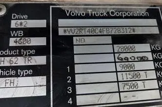 Volvo FH500 6X2, 375 kW, diisel, automaat