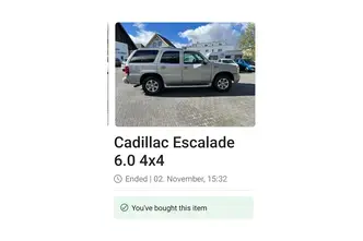 Cadillac Escalade, 6.0, 257 kW, petrol, automatic, four-wheel drive