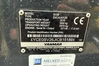 Yanmar SV26, 17.6 kW, diisel