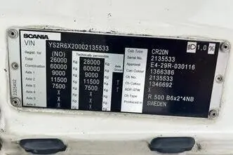 Scania R500, 368 kW, diisel, automaat