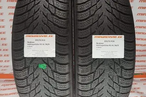Подержанный нешипованная шина 205/55R16 Nokian Hakkapeliitta R3 XL 94/R