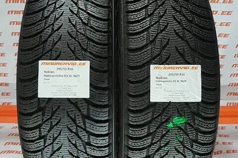 Подержанный нешипованная шина 205/55R16 Nokian Hakkapeliitta R3 XL 94/T