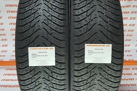 Подержанный шипованная шина 205/55R16 Nokian Hakkapeliitta 8 XL 94/T