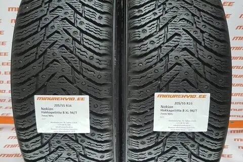 Подержанный шипованная шина 205/55R16 Nokian Hakkapeliitta 8 XL 94/T