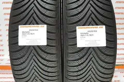 Подержанный нешипованная шина 205/60R16 Michelin Alpin 5 XL 96/H