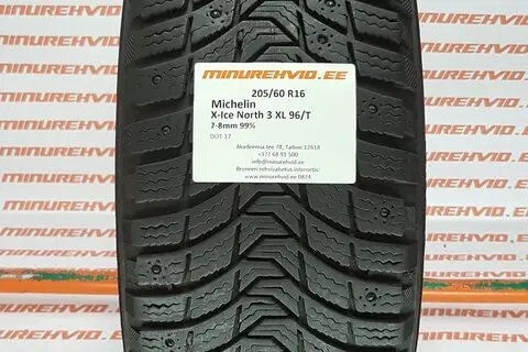 Подержанный шипованная шина 205/60R16 Michelin X-Ice North 3 XL 96/T-