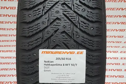 Подержанный шипованная шина 205/60R16 Nokian Hakkapeliitta 8 92/T/ FRT