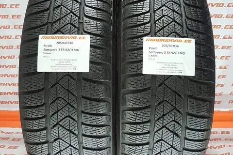 Подержанный нешипованная шина 205/60R16 Pirelli SottoZero 3 FR 92/H MO